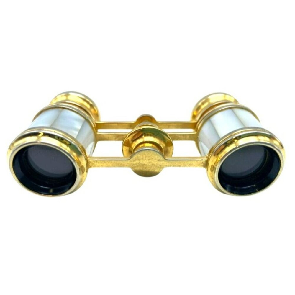 Antique French Opera Glasses Mother of Pearl Brass Theater Binoculars late 1800s